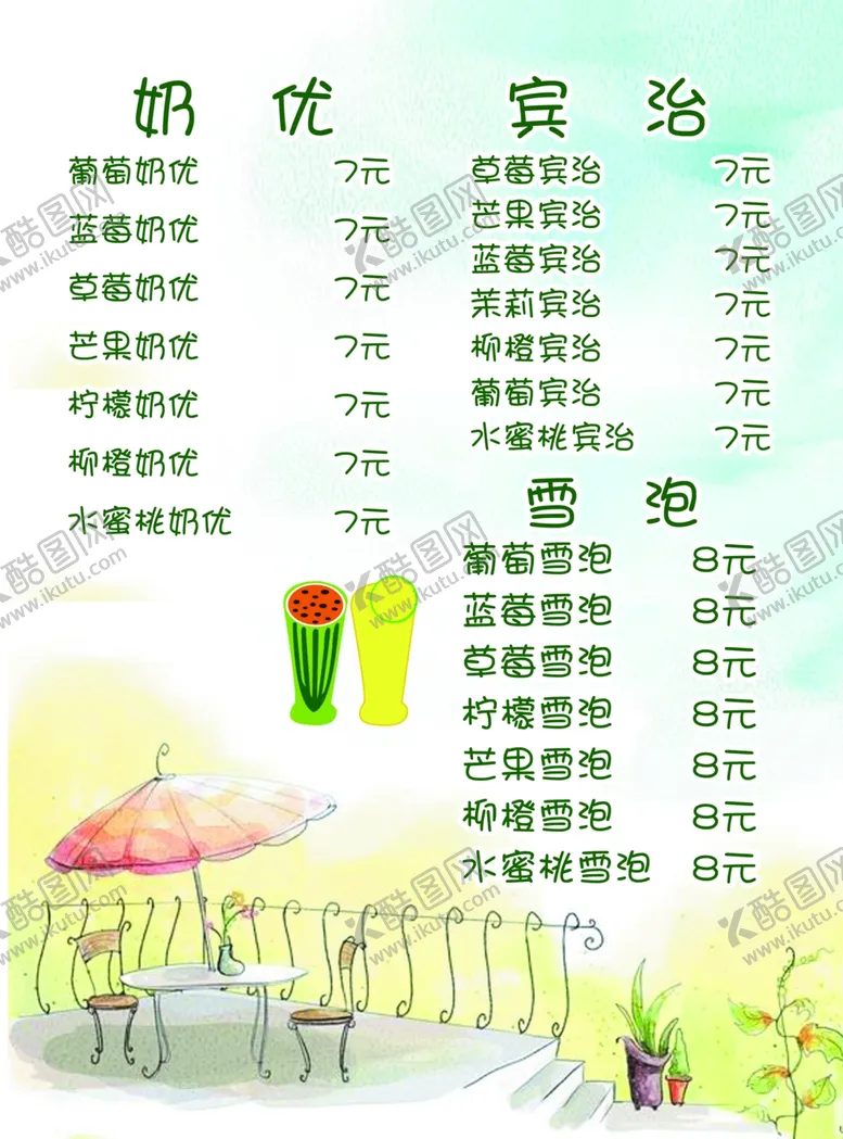 编号：12366007020226212842【酷图网】源文件下载-奶茶菜单