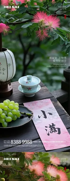 二十四节气小满意境海报