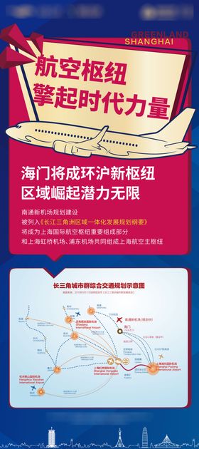 房地产航空价值点长图海报