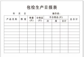 包检生产日报表