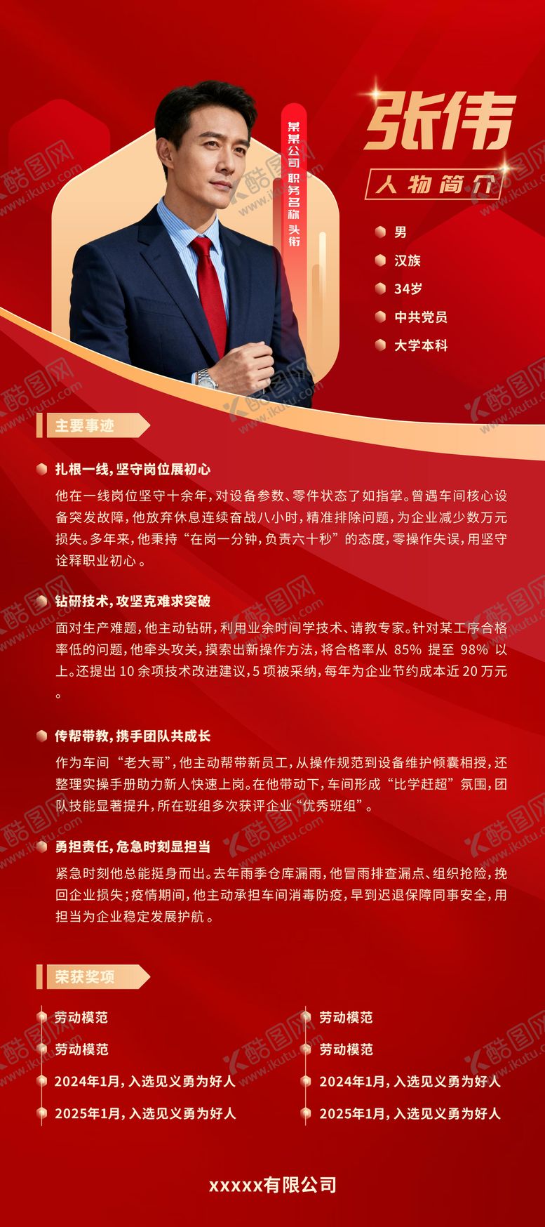 编号：28716901291916182030【酷图网】源文件下载-人物介绍易拉宝