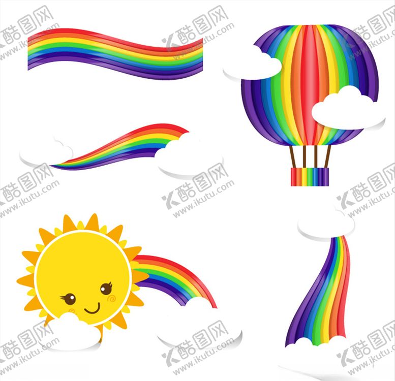 编号：70994711011445177389【酷图网】源文件下载-矢量彩绘彩虹