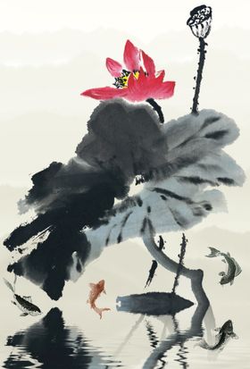 手绘古风插画背景图片展板大气水墨展板素材
