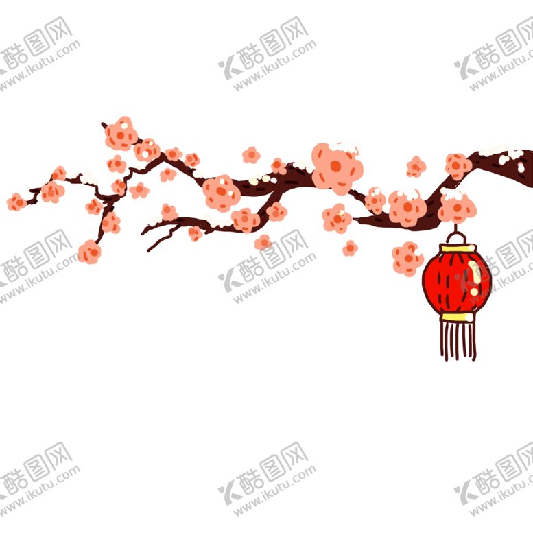 编号：94908010181557299210【酷图网】源文件下载-中国风灯笼梅花元素PNG