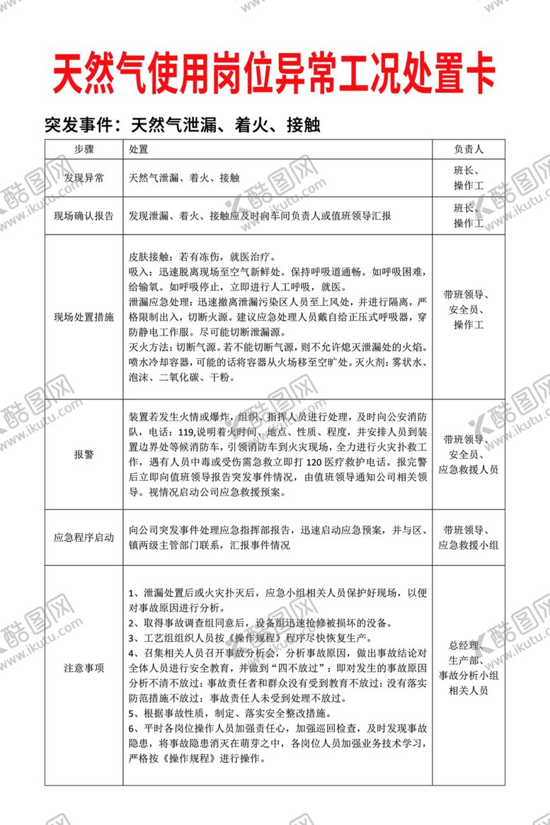 编号：38703209221530416429【酷图网】源文件下载-异常处置卡