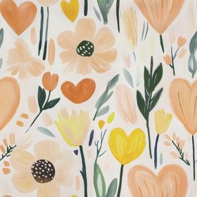 花卉爱心图案的清新背景