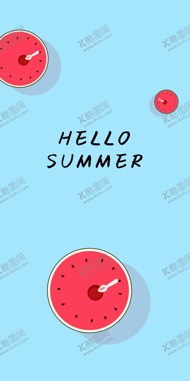 编号：71315209240319578112【酷图网】源文件下载-青色小清新夏季西瓜海报壁纸