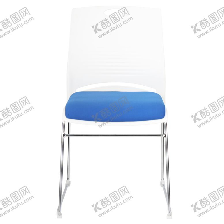 编号：41057610261720231542【酷图网】源文件下载-简约时尚蓝色不锈钢办公椅正面