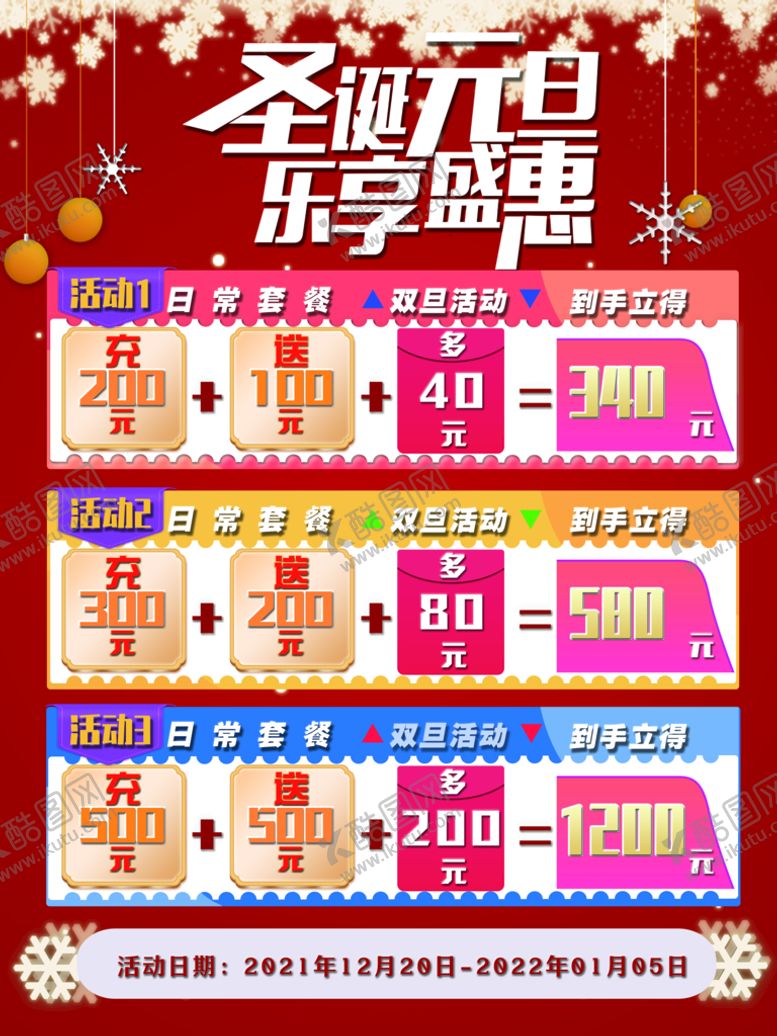 编号：39102610091059162504【酷图网】源文件下载-圣诞元旦促销海报