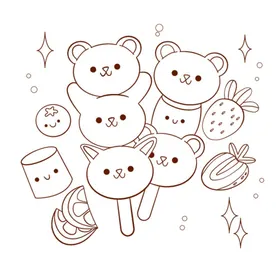 可爱描线图