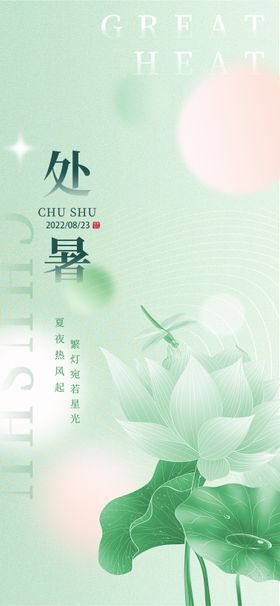 小暑大暑处暑节气系列海报