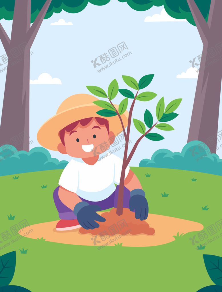 编号：30816909212036494218【酷图网】源文件下载-种树插画