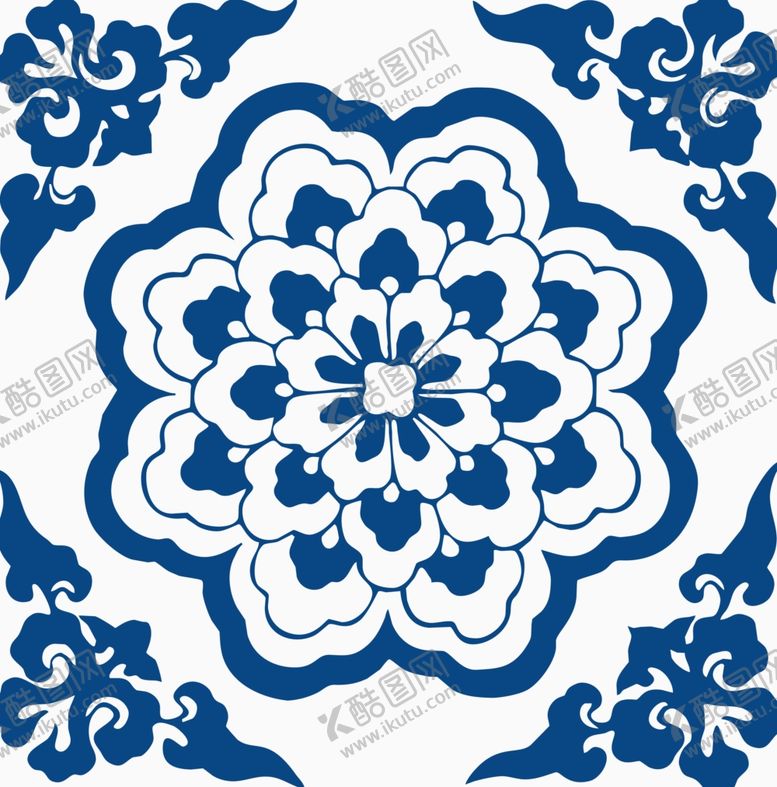 编号：43153012012018329320【酷图网】源文件下载-青花瓷花纹