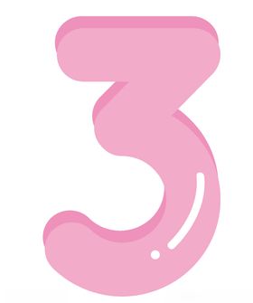 可爱彩色卡通数字3