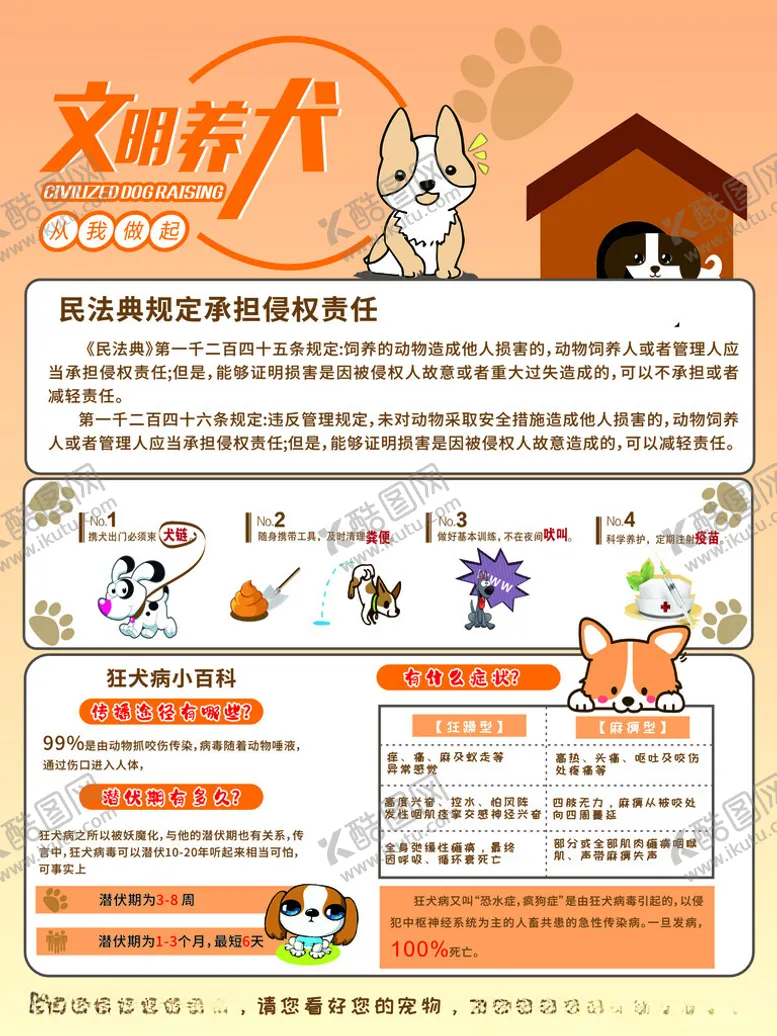 编号：90887312182114491919【酷图网】源文件下载-宠物文明养犬宣传页