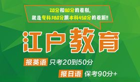 英语日语教育喷绘宣传海报
