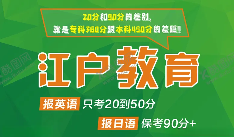 编号：80094307031110344677【酷图网】源文件下载-英语日语教育喷绘宣传海报