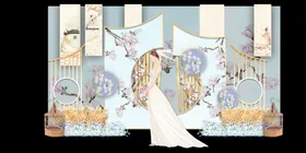 水墨新中国风婚礼设计背景