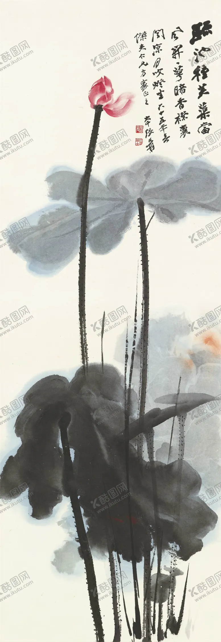 编号：79283602080258464407【酷图网】源文件下载-张大千荷花