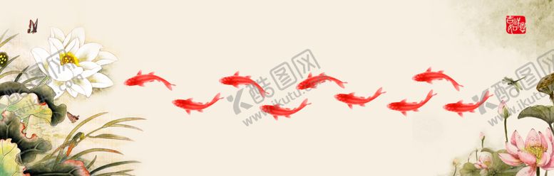编号：64681304240756552606【酷图网】源文件下载-新中式九鱼荷花装饰画