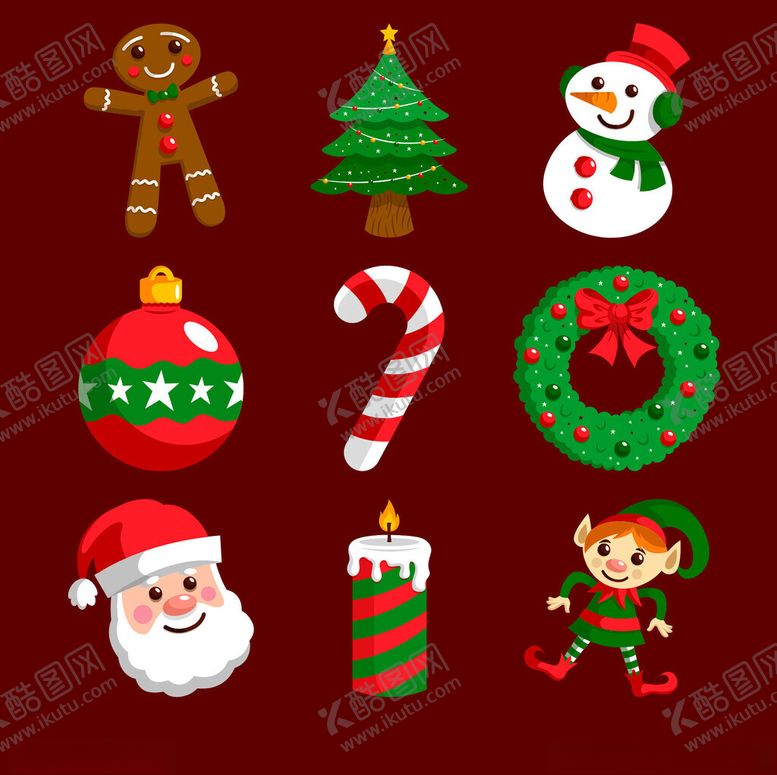 编号：85039712231141308698【酷图网】源文件下载-圣诞元素图标集合