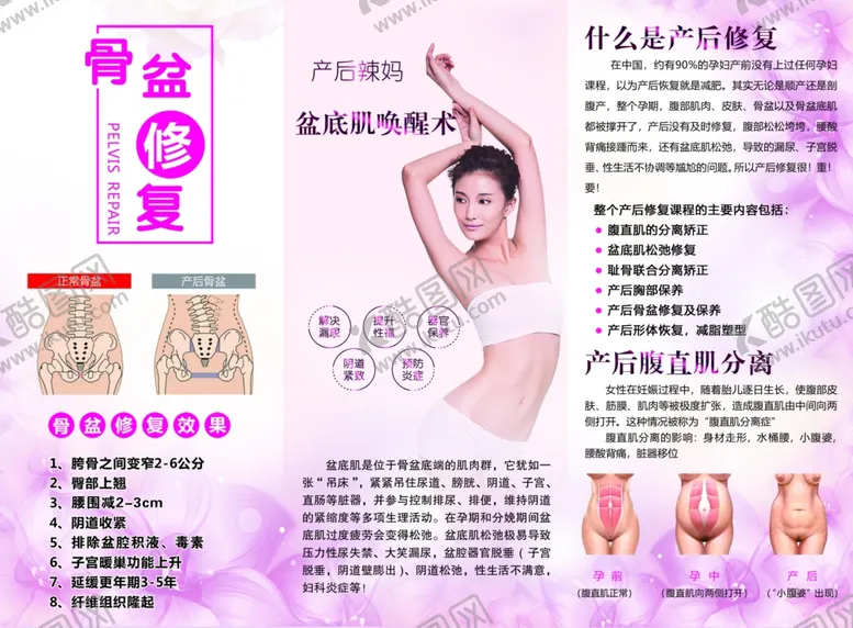 编号：46611904010108559652【酷图网】源文件下载-产后修复三折页
