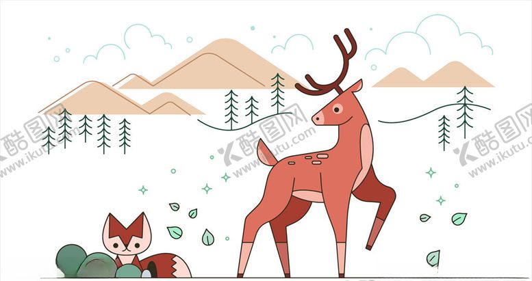 编号：79179909300244503078【酷图网】源文件下载-手绘卡通动物