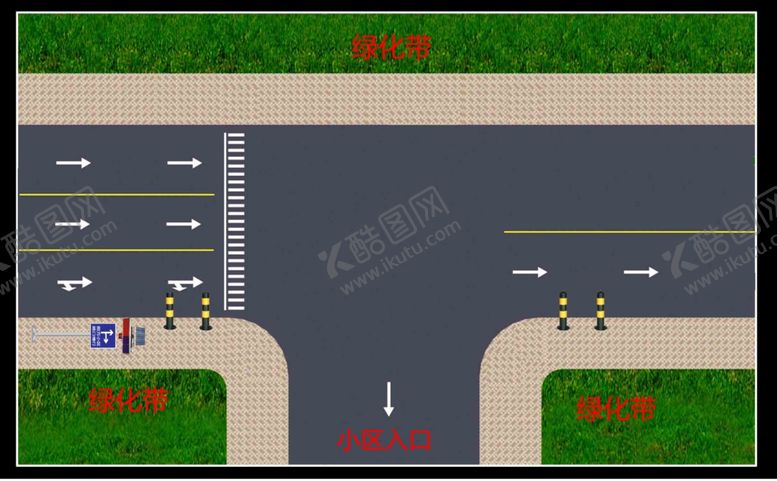 编号：78147610280631325673【酷图网】源文件下载-绿化带道路标线
