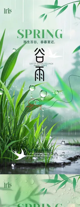 谷雨节气中国风海报   