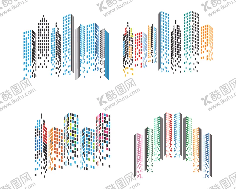 编号：12891001252042455133【酷图网】源文件下载-城市建筑剪影