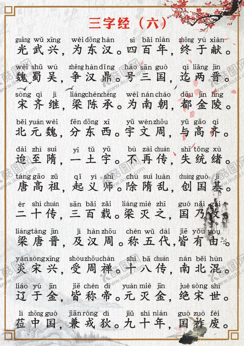 编号：42837812050445526148【酷图网】源文件下载-三字经国学