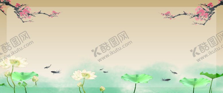 编号：40169012100923309041【酷图网】源文件下载-中式荷花梅花背景