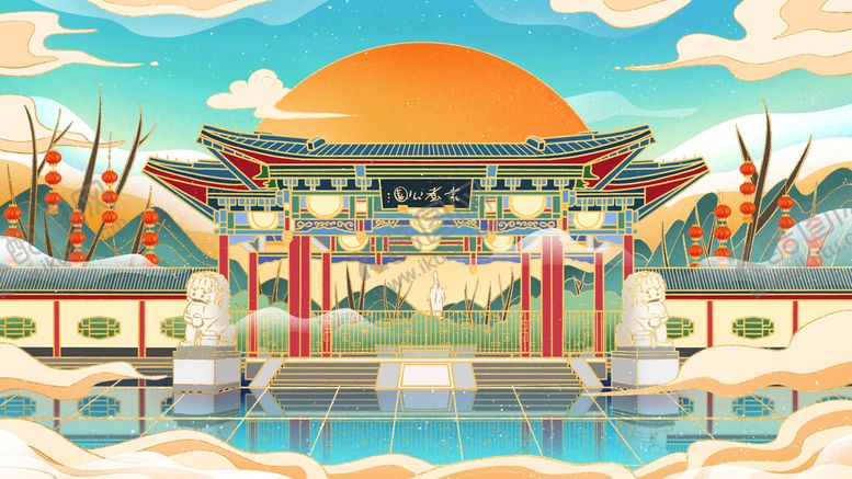 编号：39182409241618136428【酷图网】源文件下载-城市国潮海报 