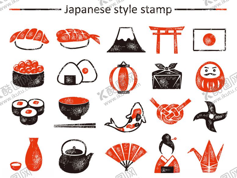 编号：99560511202035161274【酷图网】源文件下载-日式风格印章与传统元素