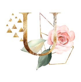 花卉装饰字母字母U