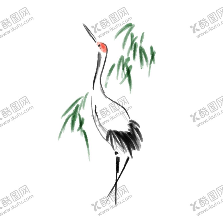 编号：79225006160125409435【酷图网】源文件下载-水墨仙鹤
