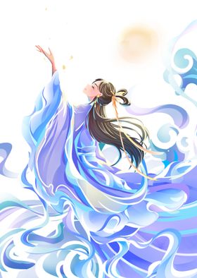 中秋节创意插画月饼嫦娥明月中国