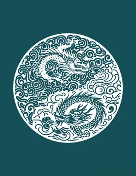 龙纹中国年年画中华