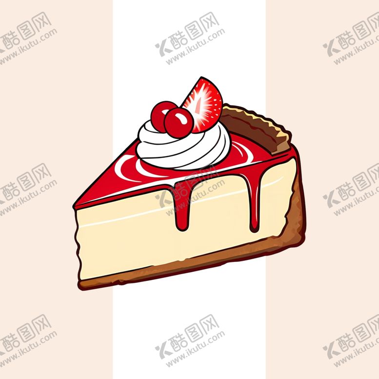 编号：23674102270228446146【酷图网】源文件下载-手绘卡通草莓芝士蛋糕
