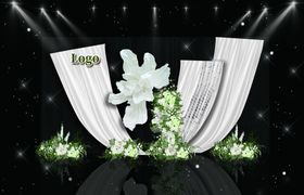 舞台上的精致花卉装饰装置