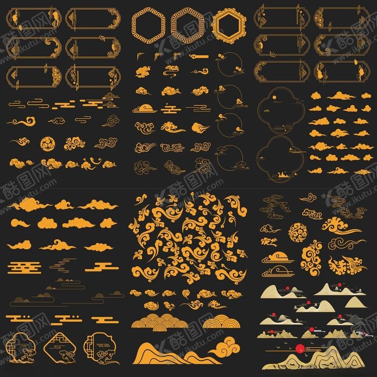 编号：38406109261851076472【酷图网】源文件下载-矢量祥云线条