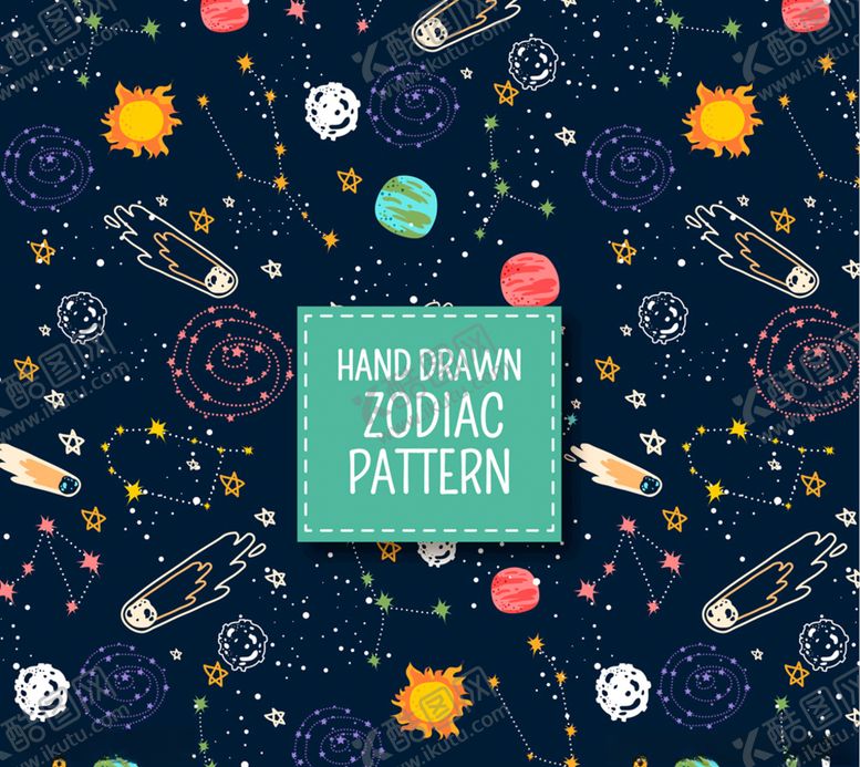 编号：82871210021843343604【酷图网】源文件下载-星座太空彩绘无缝拼接