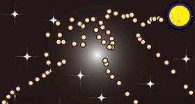 金黄圆月星球科技素材