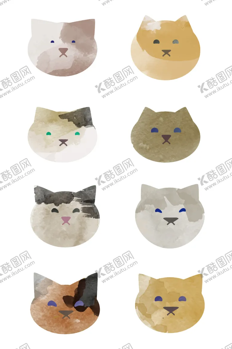 编号：17562010081703527514【酷图网】源文件下载-卡通猫咪头像