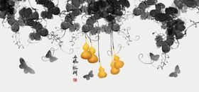 装饰画羽毛玄关新中式玄关风景