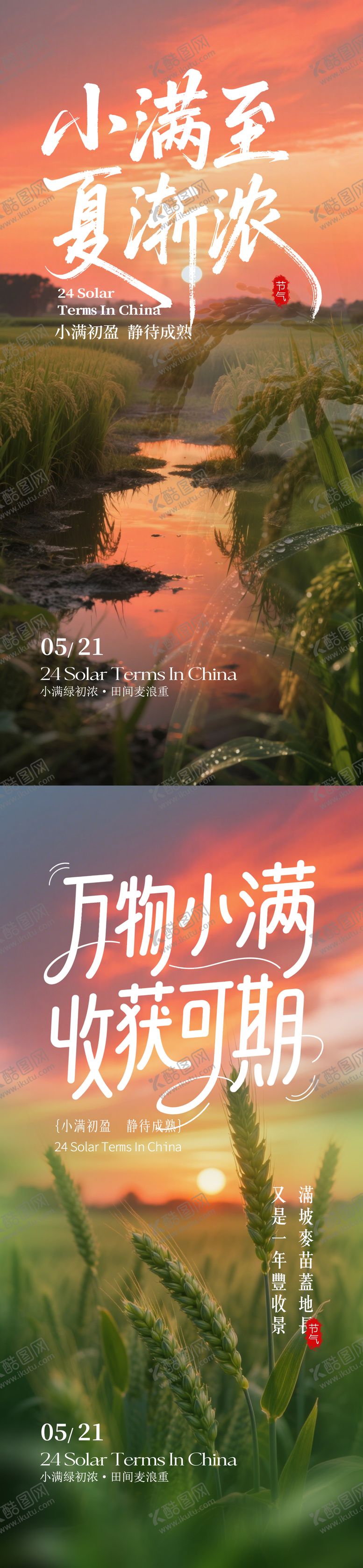 编号：94502405172311201458【酷图网】源文件下载-小满二十四节气海报