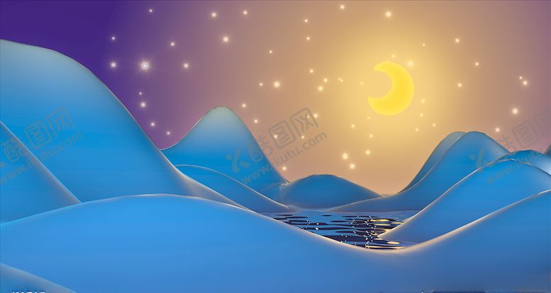 编号：46277409260703518689【酷图网】源文件下载-C4D模型抽象小山峰海报背景