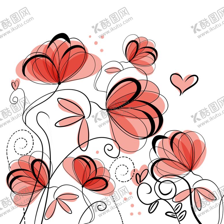 编号：38961510030751568239【酷图网】源文件下载-手绘线条花卉