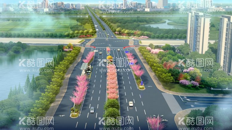 编号：81252012141830026266【酷图网】源文件下载-道路园林效果图