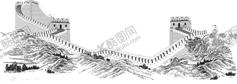 编号：17401509210402372985【酷图网】源文件下载-长城山水复古国风合成海报素材